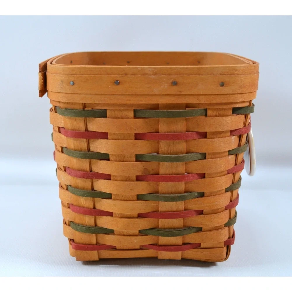Vintage 1999 Longaberger Happy Holidays Basket Red &‎ Green Accents